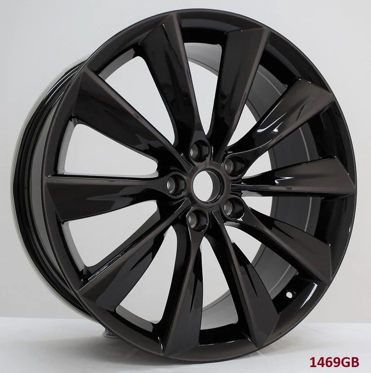 19-inch Gloss Black OE Style Wheels turbine rims for Tesla Model 3 and Y, suitable for AWD, RWD, Long Range, and Performance models