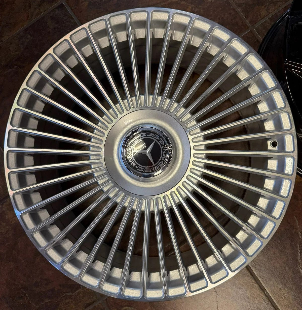22-inch silver OE Style Wheels with multiple spokes for Mercedes CLS, S, GLE, and GLS vehicles.