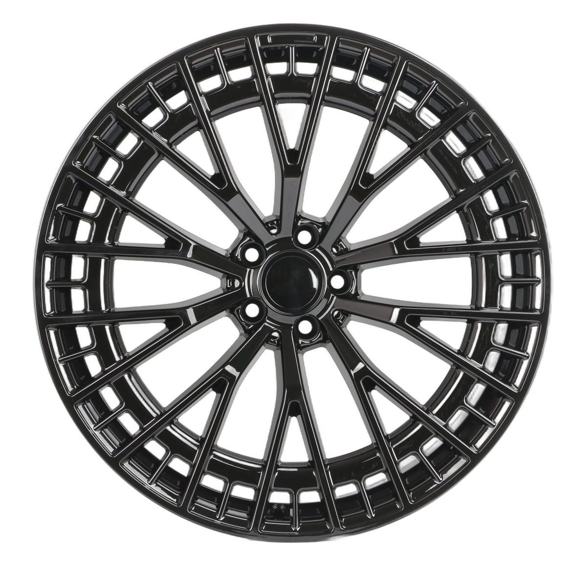 Gloss black 22-inch mesh spoke wheels for Mercedes CLS, S, GLE, GLS, AMG from OE Style Wheels.