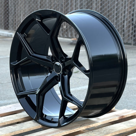 Set of 21-inch OE Style RS6 performance wheels for Audi A5, S5, A6, S6, A7, S7, RS5, RS6, RS7, Q5, Q7, and Q8 vehicles.