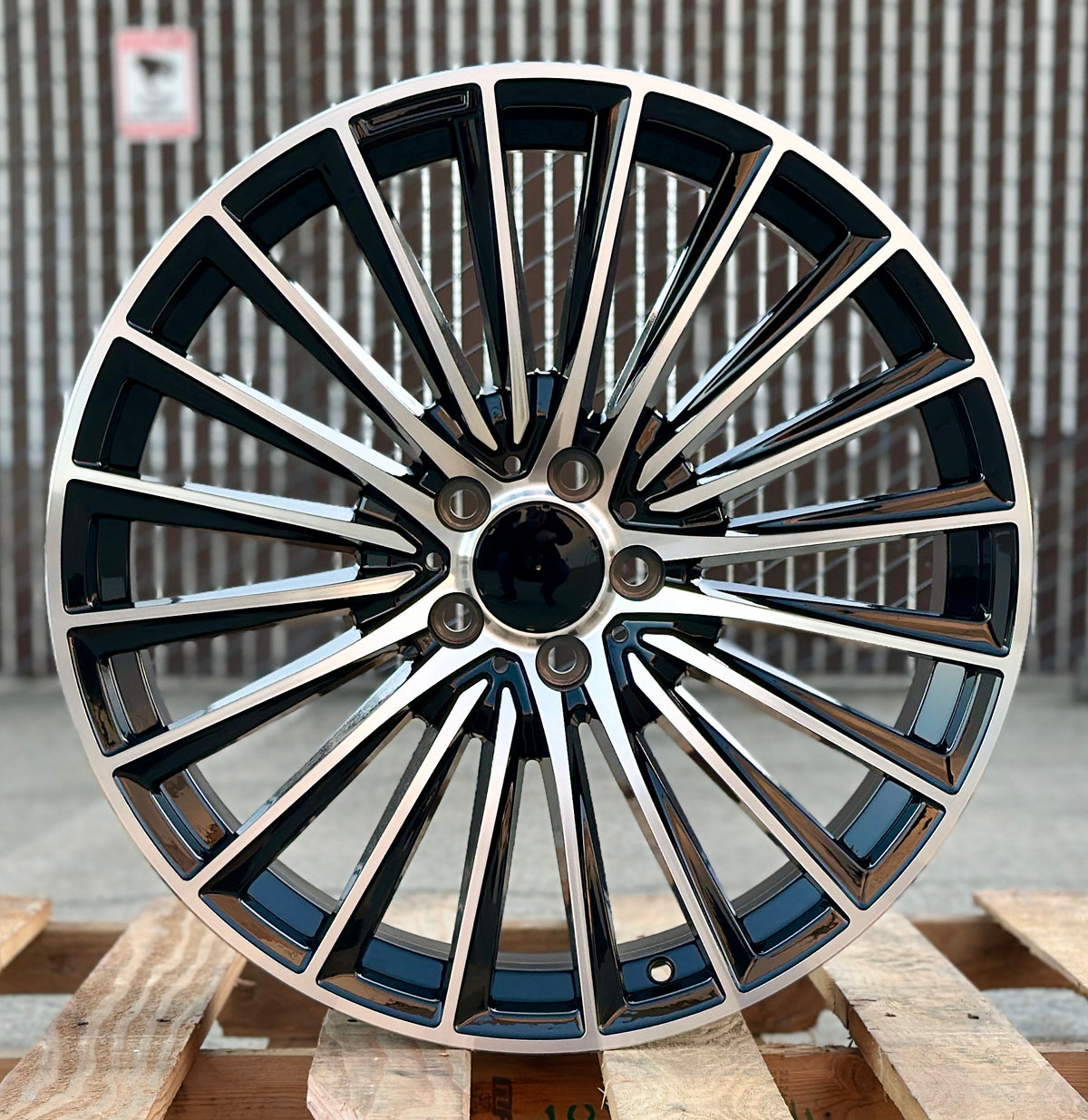 19-inch AMG style black machined wheels for Mercedes CLA, C, E, S, CLS, GLC, GLE by OE Style Wheels, showcasing sleek automotive rims.
