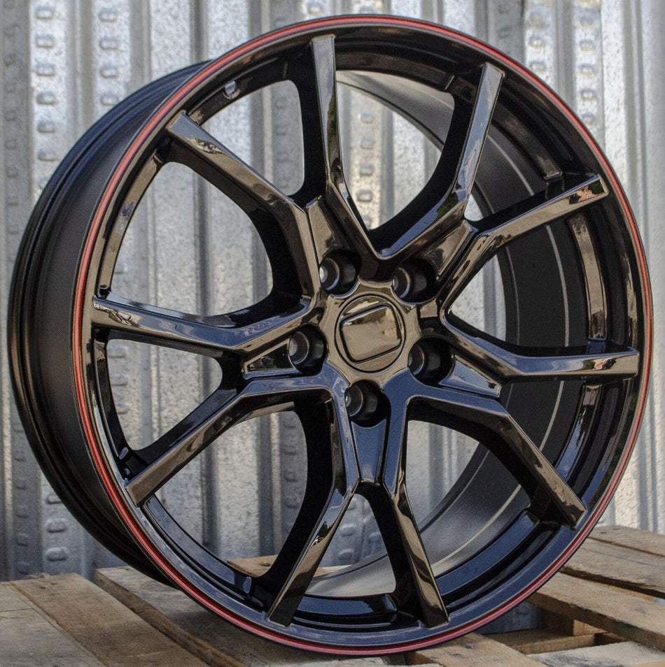 Gloss black 19-inch OE Style Wheels for Honda Accord, Civic, and Acura TSX, showcasing sleek automotive rims and wheel design.