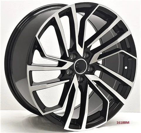 Set of four 20-inch black machined alloy wheels for Audi A3, S3, A4, S4, A5, S5, A6, S6, A7, S7, A8, S8, Q5, SQ5, RS3, RS5