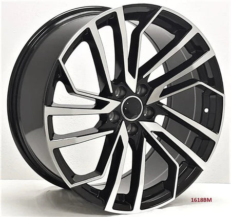 Set of four 20-inch black machined alloy wheels for Audi A3, S3, A4, S4, A5, S5, A6, S6, A7, S7, A8, S8, Q5, SQ5, RS3, RS5