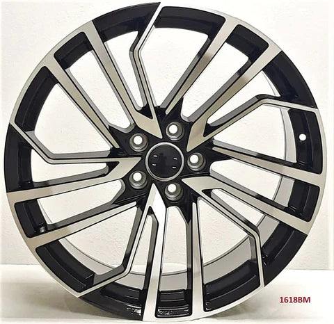 Set of four 20-inch black machined wheels for Audi A3, S3, A4, S4, A5, S5, A6, S6, A7, S7, A8, S8, Q5, SQ5, RS3, RS5,