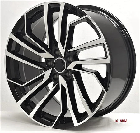 Set of four 20-inch black machined wheels for Audi A3, S3, A4, S4, A5, S5, A6, S6, A7, S7, A8, S8, Q5, SQ5, RS3, RS5,