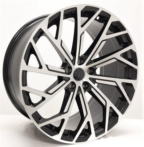 Set of four 20-inch black machined alloy wheels for Audi A3, S3, A4, S4, A5, S5, A6, S6, A7, S7, A8, S8, Q5, SQ5, RS3, RS5