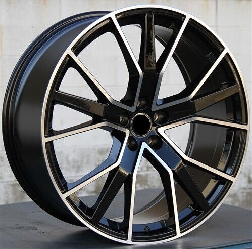 20-inch black machined OE Style Wheels for Audi A5, S5, A6, S6, A7, S7, A8, S8, Q3, Q5, and Q7 vehicles.