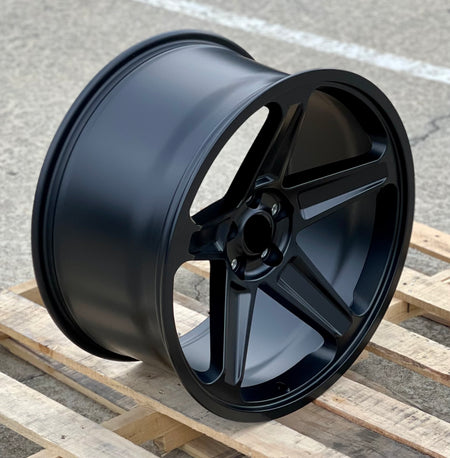 20-inch Demon Style concave wheels from OE Style Wheels on Dodge Challenger and Charger models, showcasing sleek, aggressive automotive rims.