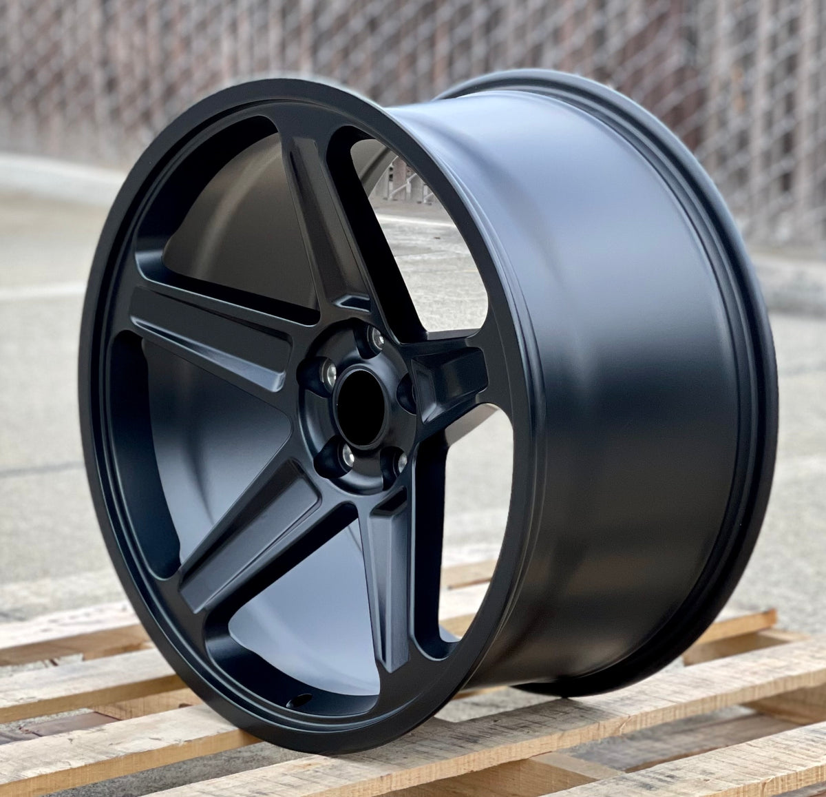 20-inch Demon Style Concave Wheels for Dodge Challenger and Charger by OE Style Wheels, showcasing sleek automotive rims.