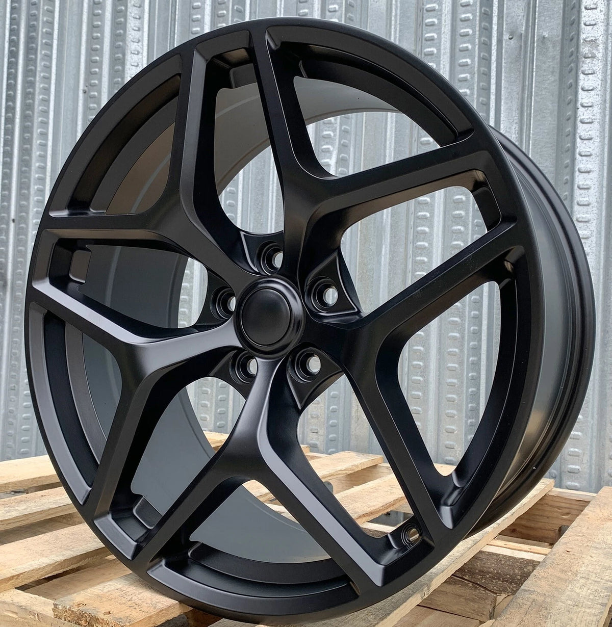 20-inch matte black OE Style Wheels for Chevy Camaro ZL1 SS LT, showcasing sleek automotive rims with a modern finish.