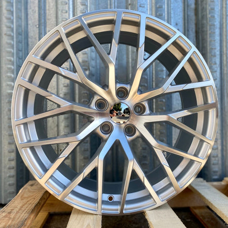 Set of four 20-inch silver R8 style alloy wheels for Audi A3, S3, A4, S4, A5, S5, A6, S6, A7, S7, A8, S8, Q5, SQ5, RS5, RS
