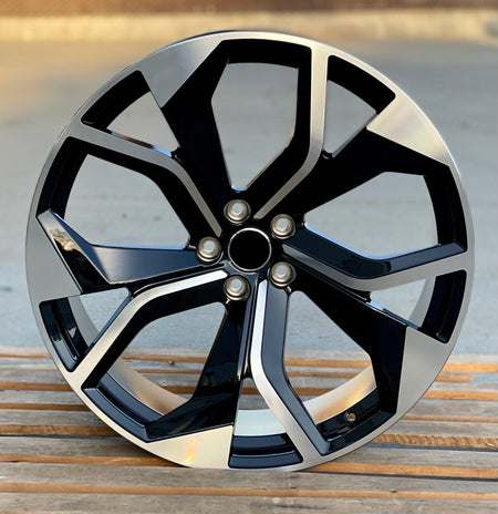 Set of four OE Style Wheels 20-inch RS style black machined rims for Audi A4, S4, A5, S5, A6, S6, A7, S7, A8, S8, Q5, SQ5, Q7, SQ7, Q