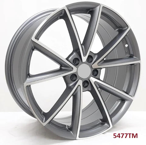 Silver 20-inch machined wheels for Audi A4, S4, A5, S5, A6, S6, A7, S7, A8, S8, Q5, SQ5, Q7, SQ7, Q8, and E-Tron.