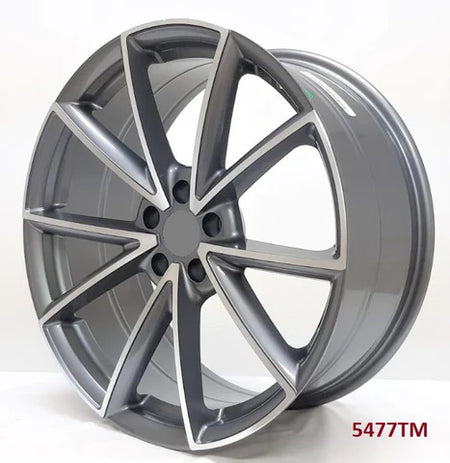 Silver machined 20-inch automotive wheels by OE Style Wheels fitted on Audi A4, S4, A5, S5, A6, S6, A7, S7, A8, S8, Q5, SQ5, Q7, SQ7, Q8,
