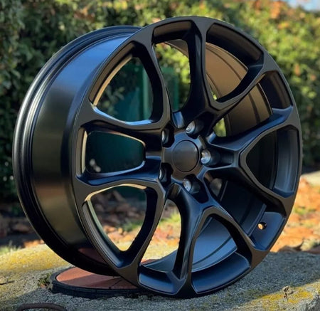 20-inch satin black Hellcat style wheels by OE Style Wheels for Dodge Durango and Jeep Grand Cherokee SUVs.
