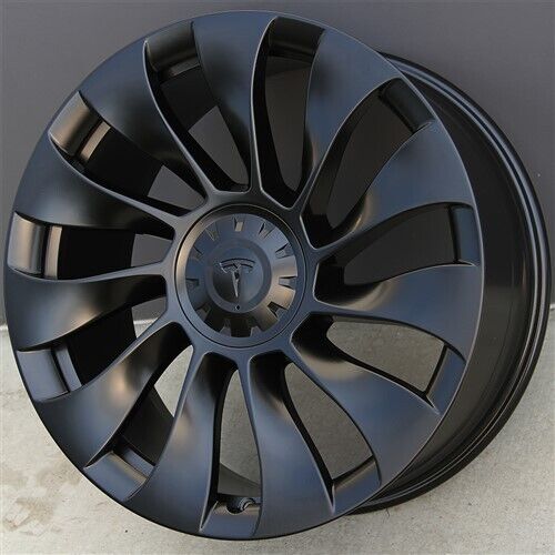 20-inch OE Style Wheels Überturbine matte black rims for Tesla Model 3 and Y, showcasing sleek automotive wheel design.