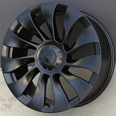 20-inch OE Style Wheels Überturbine matte black rims for Tesla Model 3 and Y, showcasing sleek automotive wheel design.