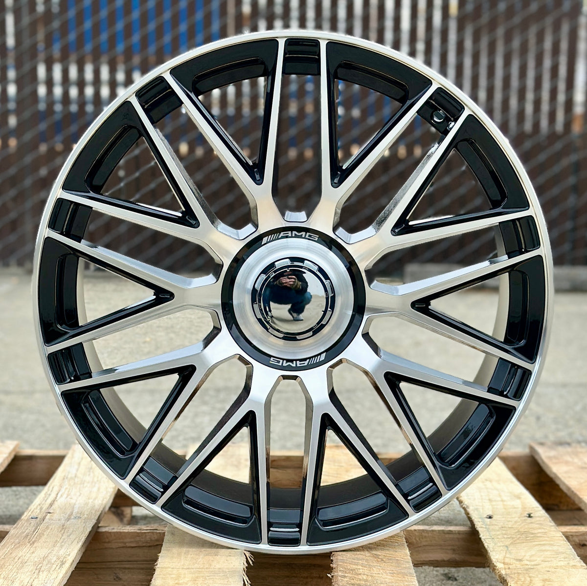 20-inch AMG SL style black machined Mercedes-Benz wheel set