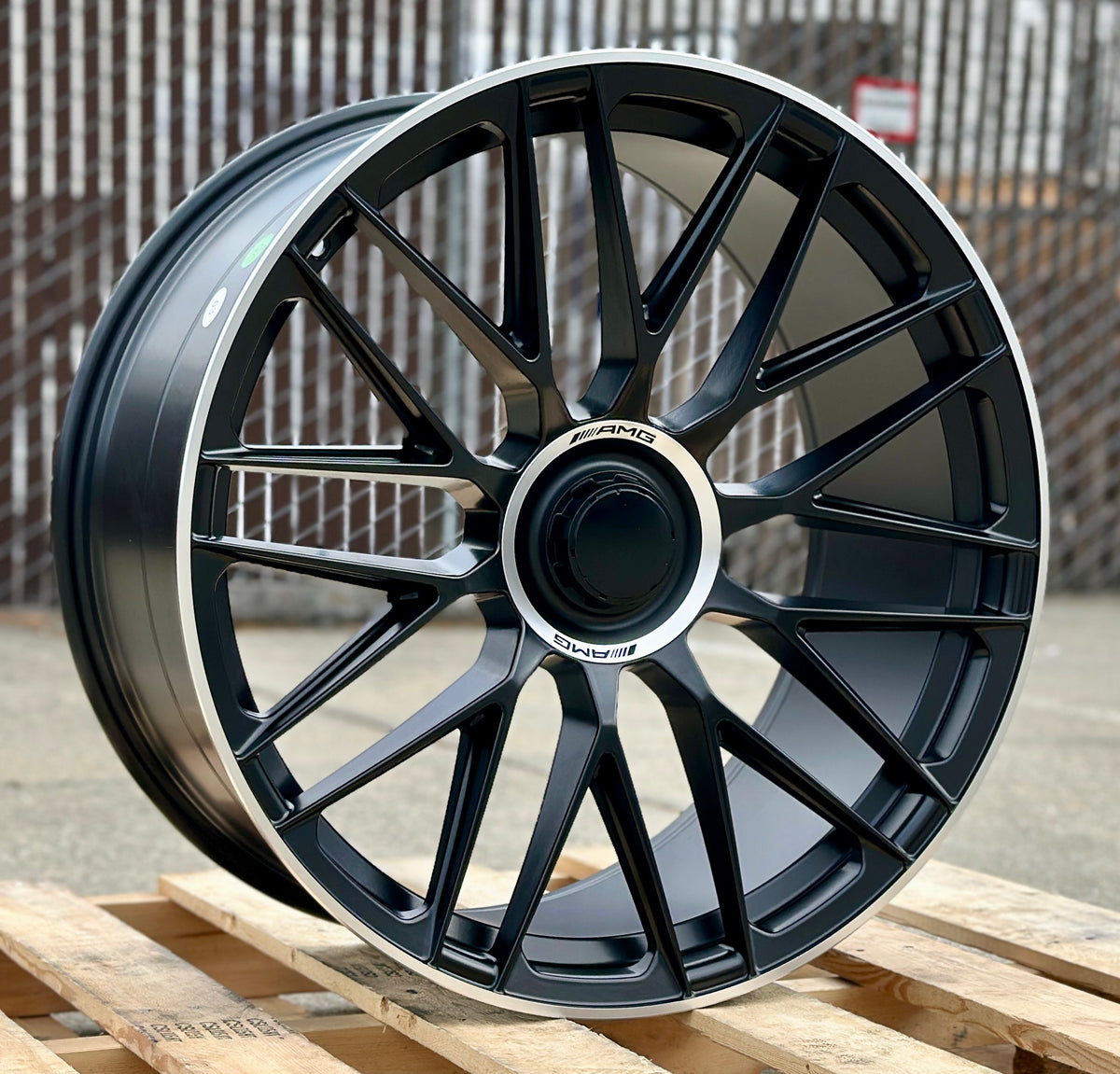 22-inch AMG style matte black Mercedes wheels by OE Style Wheels on Mercedes CLS, S, GLE, and GLS vehicles.