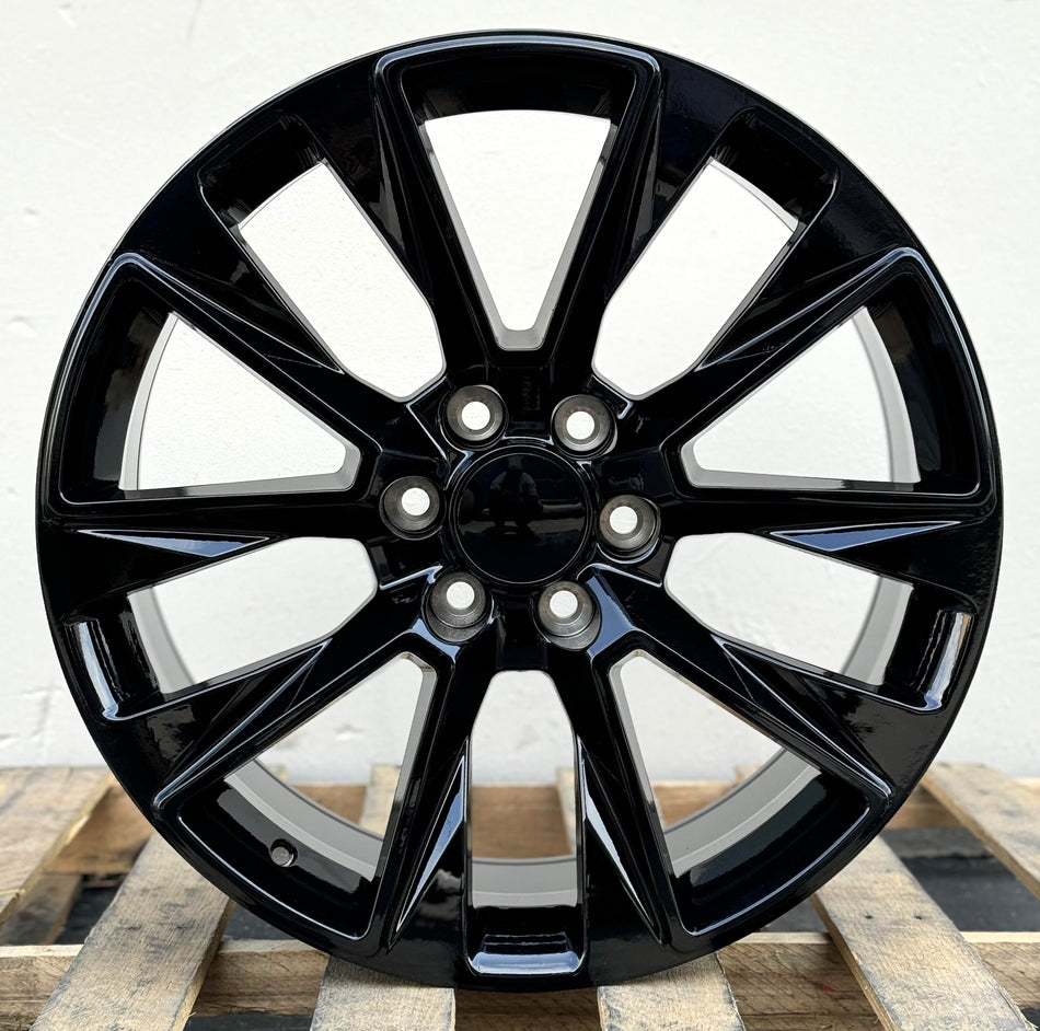 Gloss black 22-inch OE Style Wheels for Cadillac Escalade, Chevy Silverado, Suburban, Tahoe, Sierra, GMC Yukon automotive rims