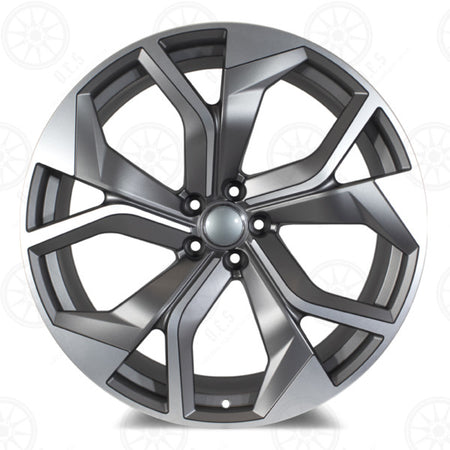 22-inch RS Style gunmetal machined face wheels for Audi A7, S7, Q5, Q7, Q8, SQ7, RSQ8, and E-Tron vehicles by OE Style Wheels.
