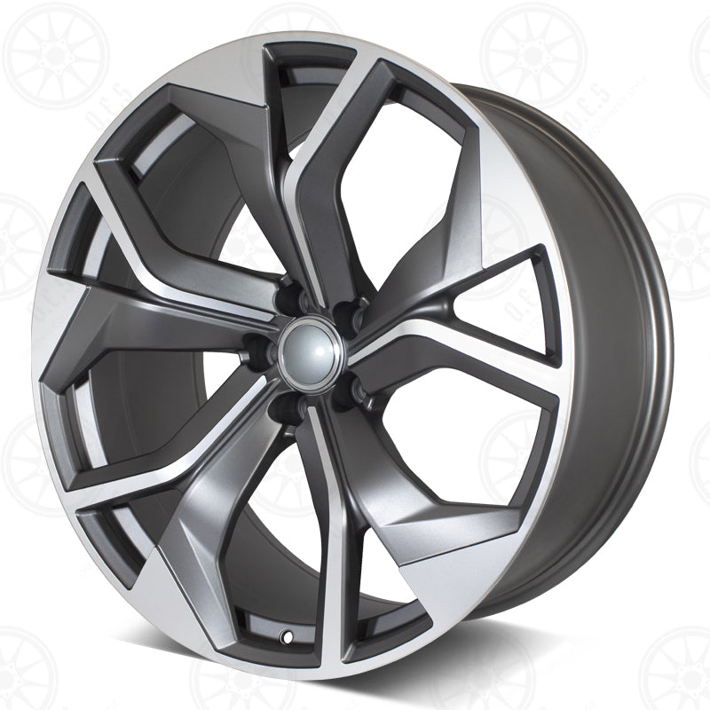 22-inch RS style gunmetal machined face wheels for Audi A7, S7, Q5, Q7, Q8, SQ7, RSQ8, and Etron by OE Style Wheels