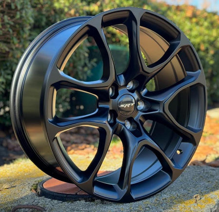 22-inch satin black Hellcat style wheels by OE Style Wheels, fits Dodge Durango and Jeep Grand Cherokee SUVs.