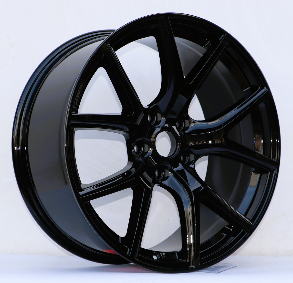 22-inch OE Style Wheels SRT Trackhawk gloss black rims for Dodge Durango, Jeep Grand Cherokee, and SRT models, sporty automotive wheels.