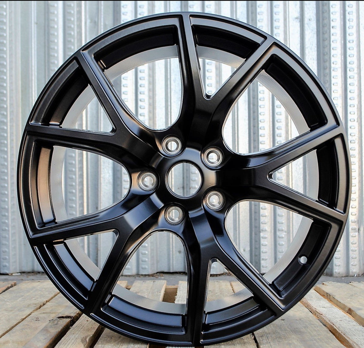 22-inch OE Style Wheels satin black rims for Dodge Durango, Jeep Grand Cherokee, and SRT Trackhawk models, automotive wheels.