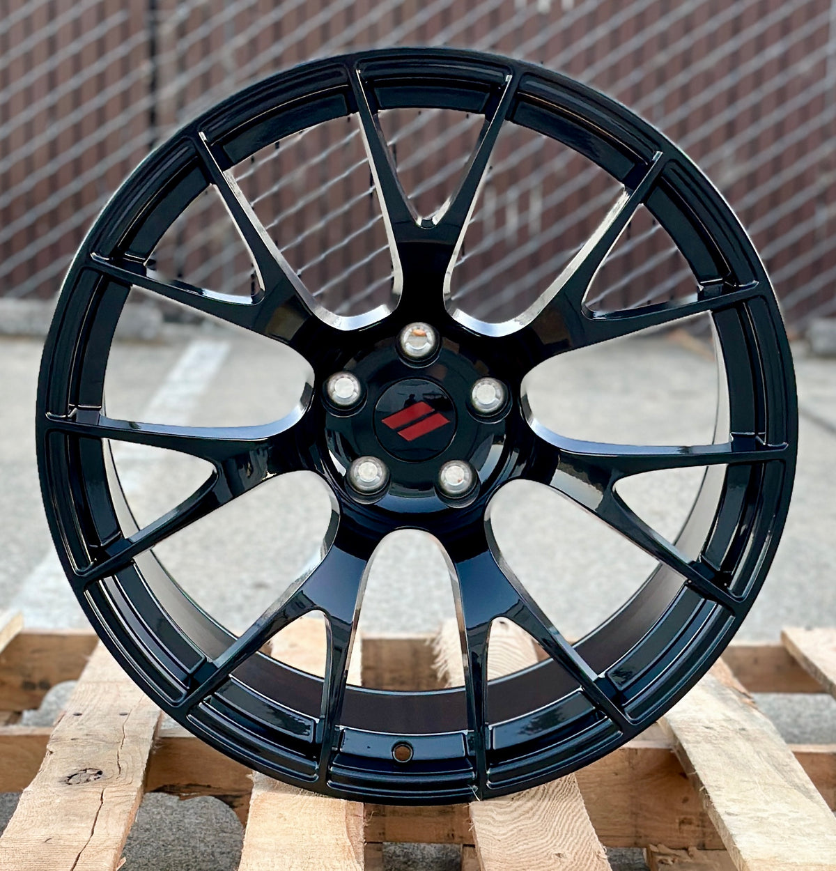 20x11 OE Style Wheels gloss black mesh rims for Dodge Challenger Charger Widebody, fitting SRT models with stylish design.