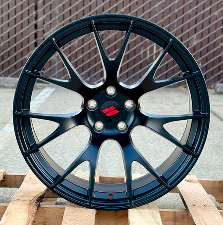 20x11 satin black mesh style OE Style Wheels for Dodge Challenger and Charger widebody models, showcasing sleek vehicle wheel design.