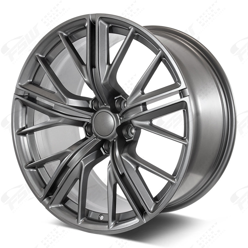 20-inch ZL1 style gunmetal wheels by OE Style Wheels on a Chevy Camaro ZL1 SS LT, showcasing the sleek design and finish.