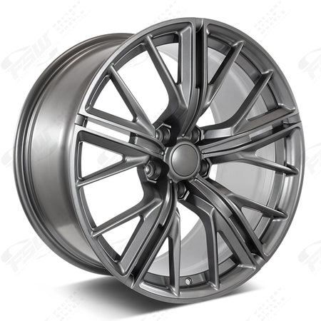 20-inch ZL1 style gunmetal wheels by OE Style Wheels fitted on a Chevy Camaro ZL1 SS LT, showcasing the sleek wheel design.