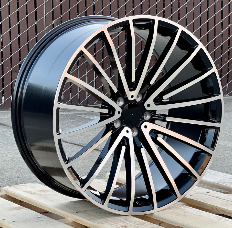 19-inch OE Style Wheels AMG Black Machined Rims for Mercedes CLA, C-Class, E-Class, S-Class, and AMG models.