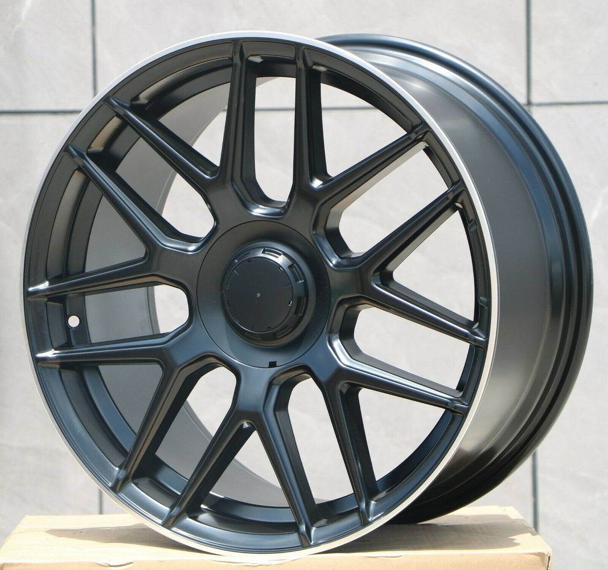 OE Style Wheels 19-inch matte black Mercedes-Benz alloy rims for C-Class, E-Class, CLS, and AMG models.