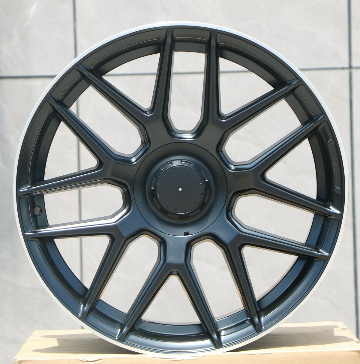 19-inch matte black OE Style Wheels for Mercedes-Benz C-Class, E-Class, CLS, and AMG models, showcasing sleek automotive rims.
