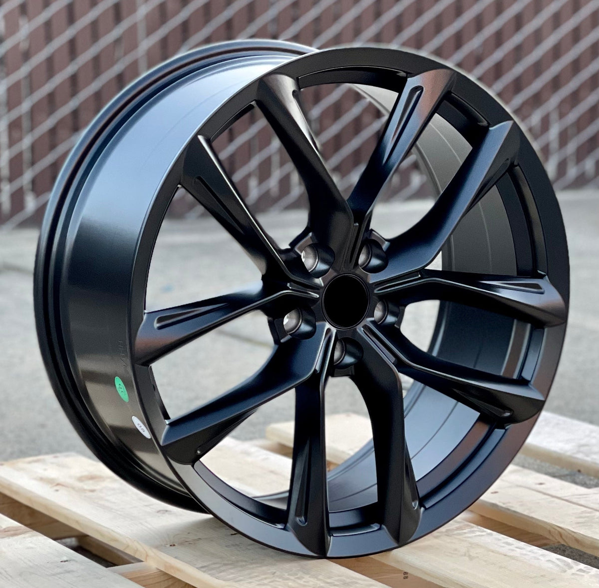 19-inch matte black OE Style Wheels automotive rims fitting Tesla Model S and X, showcasing sleek wheel design.