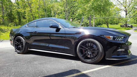 19-inch OE Style Wheels MRR M600 flow forged satin black wheels for Ford Mustang Bullitt, GT, Shelby GT350, and GT500.