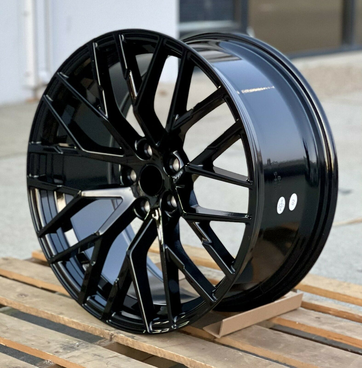 19-inch OE Style R8 wheels fitted on an Audi, showcasing sleek alloy rims designed for Audi A3, S3, A4, S4, A5, and more.