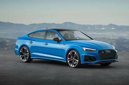 19-inch OE Style Audi S5 wheels on a vehicle, showcasing sleek alloy rims designed for Audi A3, S3, A4, S4, A5, S5, and more.