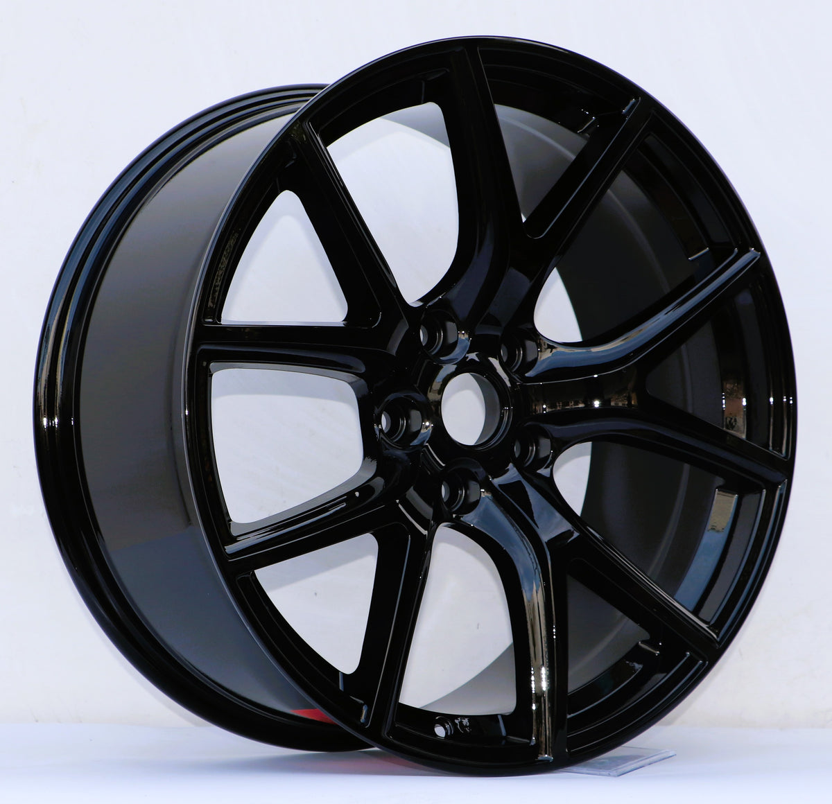 20x9 OE Style Wheels Gloss Black rims on Dodge Durango SRT and Jeep Grand Cherokee SRT8, showcasing sleek automotive wheel design.