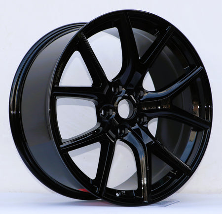 20x9 OE Style Wheels Gloss Black rims on Dodge Durango SRT and Jeep Grand Cherokee SRT8, showcasing sleek automotive wheel design.