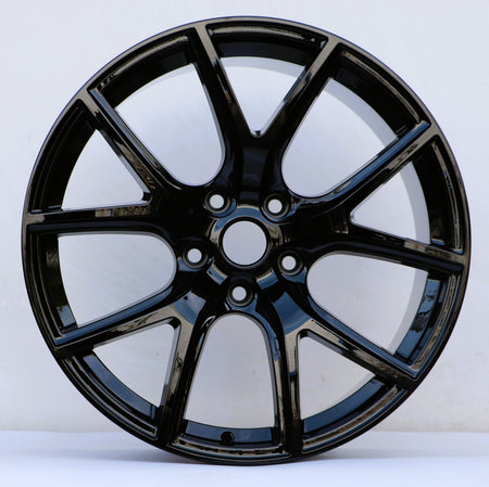 20x9 OE Style Wheels SRT Trackhawk gloss black rims on Dodge Durango and Jeep Grand Cherokee, showcasing sleek automotive design.