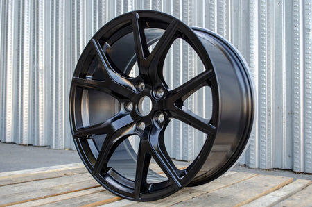 20x9 OE Style Wheels matte black rims for Dodge Durango, Jeep Grand Cherokee, SRT, Hellcat, and Trackhawk vehicles.