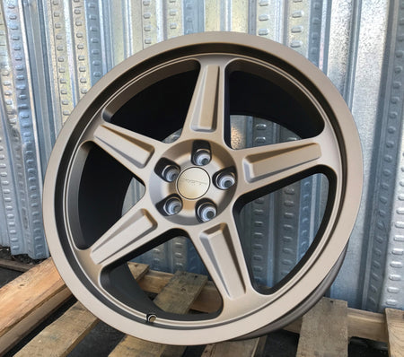 20-inch matte bronze Demon Style wheels by OE Style Wheels for Dodge Challenger, Charger, Hellcat, SRT, and RT models.