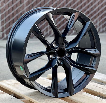 20-inch matte black OE Style Wheels for Tesla Model 3 AWD RWD Long Range Performance, showcasing sleek automotive rims.