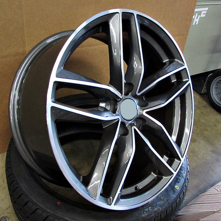 Set of 4 20-inch RS6 Style gunmetal alloy wheels for Audi A3, S3, A4, S4, A5, S5, A6, S6, A7, S7, A8, S8, Q3, Q5, SQ5