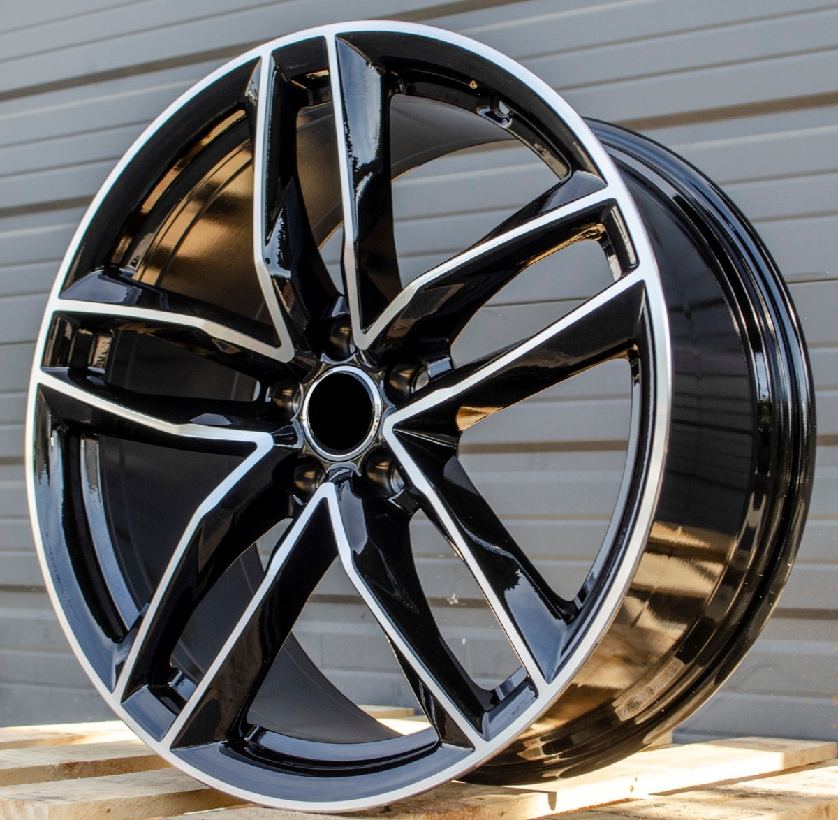 Set of four 20-inch RS6 style black machined wheels for Audi A3, S3, A4, S4, A5, S5, A6, S6, A7, S7, A8, S8, Q5, SQ5, RS3,