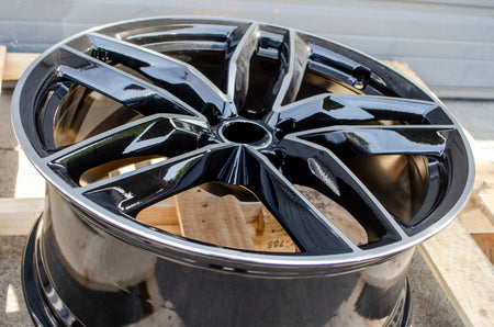 Set of four black machined 20-inch RS6 style wheels for Audi A3, S3, A4, S4, A5, S5, A6, S6, A7, S7, A8, S8, Q5, SQ5, RS3,